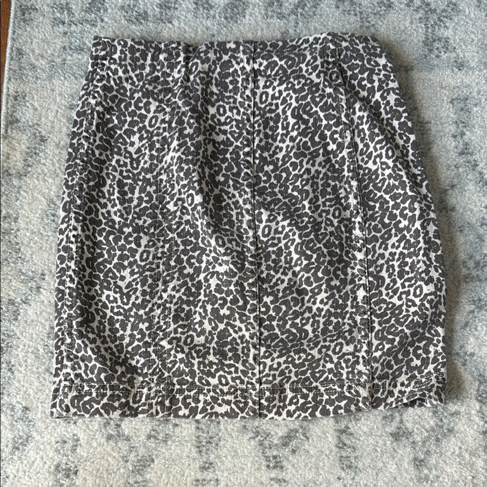 Free People Black and Gray Ruched Bubble Mini Skirt